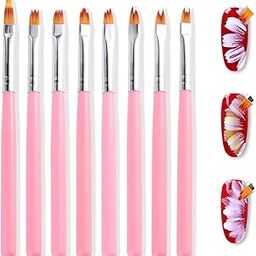 NAILWIND 8Pcs Flower Nail Art Brush Set, Ombre Gradient Painting Pen 3D Tool, Nail Art For Professional Salons Ombre Nail Brush And Home Diy Nail Art Nail Designs (Multicolored, 8 - Pcs)-28