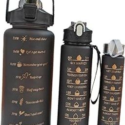 CALANDIS™ Water Bottle Set Leakproof Large Capacity Space Cup Set for Climbing Cycling Black-image-1