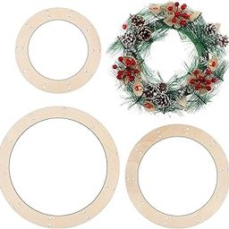 American Elm 6 Pcs Wooden Wreath Frames for Crafts Wood Wreath Form 8 Inch 10 Inch 12 Inch Wooden Floral Craft Rings Wood Wreath Base for DIY Christmas Wreath Hanging Decoration (Each Size 2 Pcs)-9