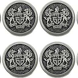 Ani Accessories 3D Royal Metal Shank Button Square Shape for Coat Blazer Suit, Sherwani, and Bandhgala Indian Dresses Sports Coat Uniform Jacket (Pack of 8 Big, Antique Silver)-image-97