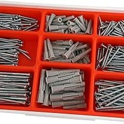 268 Pcs Wall Plug & Screw Assortment Set – Plastic Anchors and Matching Metal Screws Kit for Wall Mounting, DIY Home Repair, Drywall & Concrete – with Storage Box-image-86