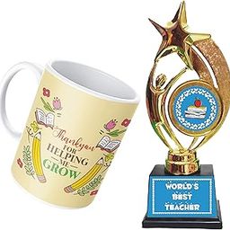 Family Shoping Teachers Day Gifts Items Thank You for Helping Me Grow Coffee Mug with Trophy for Teacher Award-image-35