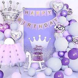Party Propz Purple Birthday Decorations Kit - 49Pcs Items for Girls, Wife | Balloons and Decor-11