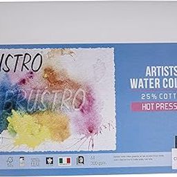 Brustro Artists Watercolour Paper, 300 GSM, A4-25% Cotton Hot Pressed, 9 Sheets-image-89