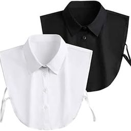 Baeship Women Detachable Collar White and Black Cotton Half Shirt False Collar | Fake Collar Shirt for Office Lady Girls & Men Dickey Half Blouse (Pack of 2)-image-35