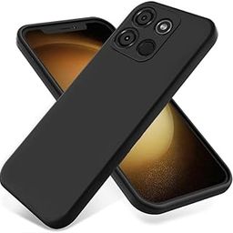 Capital P Itel A60 Case Ultra-Thin Slim Fit Phone Cases Soft Flexible TPU Matte Finish Coating Light Protective Back Cover for Itel A60 - Black-picture-19