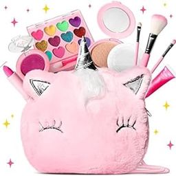 Kids Real Makeup Kit for Teens, Preteens and Girls with Unicorn Sling Bag - Real, Non Toxic, Washable Make Up Toy - Unicorn Toys Gift for 6 7 8 9 10 12 13 14 15 16 Years Old Girls-image-89