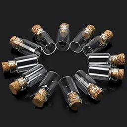 KRAFTMASTERS � 10pcs Lovely Small Wish Bottle Tiny Clear Empty Wishing Glass Message Vial with Cork Stopper (11X22MM)-image-77