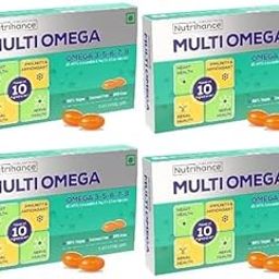 Multiomega 100% Vegan Omega Softgel | Omega 3-5-6-7-9 Vitamin D3 Pack of 3 (4 x 10 Capsules)-image-5
