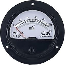 Om Meters MO-65 Round Moving Coil Analog Panel Meter 100mV Milli Voltmeter (Black) (80mm)-picture-27