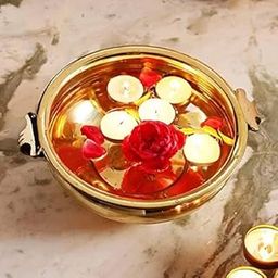 Decoline India D.E.C Brass Urli Varpu Decorative Bowl with Handle (5", 1)-image-27