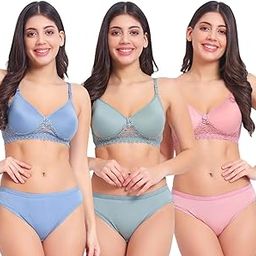 Women' s Premium Lingerie Set Pacck of 3 in Multicolor-6