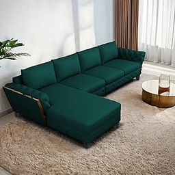 GRAPEWOOD Logan 6 Seater LHS L Shaped Sofa Set for Living Room (Pine Fabric) Premium Fabric Sofa Set-image-93