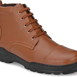 delize Men's Black/Tan Biker Boots-picture-4
