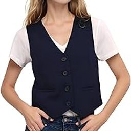 V Neck Waistcoat for Women | Sleeveless Formal Jacket Top | Office Wear Regular Fit Blazer Vest.-image-9