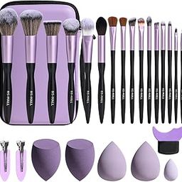 BS-MALL Makeup Brushes 16 pcs Makeup Tools Kit Premium Synthetic Powder Foundation Blush Contour Concealers Lip Brushes with Makeup Sponge & Eyeshadow Applicator Kit-42