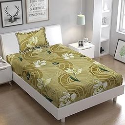 LCF | Designer Flat Bedsheet with 1 Frill Pillow Cover (Multicolor)-image-67