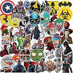Vinyl Self Adhesive Waterproof Superhero & Assorted Stickers for Laptop, Cars, Motorcycle, PS4, Guitar Bicycle, Skateboard, Luggage, Scrapbook etc. (Pack of 50 Stickers)-image-60