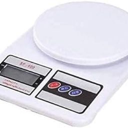 Digital Kitchen Scale, 10 kg Capacity, LCD Display, Electronic Weighing Machine, White-picture-2