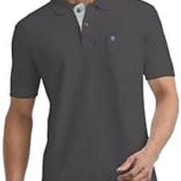 Charcoal Plain Polo Collar T Shirt-image-92