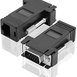 VGA Extender Over Ethernet Adapter, VGA to RJ45 Adaptor 15 Pin Male to CAT5 CAT6 Female Network Cable Extender Adapter for Multimedia Video.(1 Pair)-picture-10