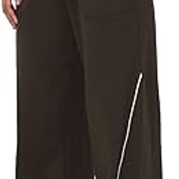 Baggy Joggers: Wander Away Women and Girls Pull On Brown Embroidered Baggy Fit Cotton Flared Joggers-image-1