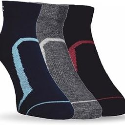 Comfortable Non Terry Low Ankle Socks for Men and Women | Breathable and Lightweight Ankle-Length Socks | Ideal for Sports | Casual Wear NAVY/ANTHRA/BLACK Pack of 3-image-12
