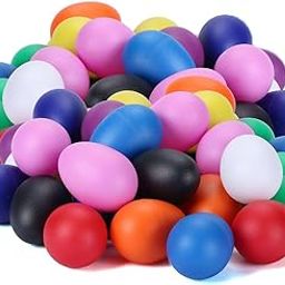 Imaginea Plastic Musical Egg Shakers Percussion Multicolor Musical Instruments Plastic Easter Egg Shaker for Kids Toys Music Learning DIY Painting Egg Shakers/Maracas/Rattle (Pack of 10)-image-18