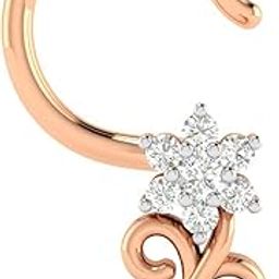 18KT Rose Gold and Diamond Nose Ring for Women-image-101
