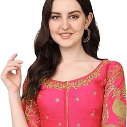women's embroidery handwork & sequin work peacock design readymade blouse-picture-11