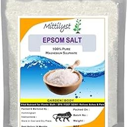 Epsom Salt 1KG | Multi-Purpose Magnesium Sulphate | Vital Growth of Fruits, Flowering Plants & Vegetables | Nutrient | Green & Healthy Garden | Bath, Feet Soak, Relieves Aches & Pain-image-1