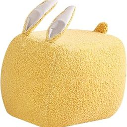 Bunny Ottoman Foot Rest Children Floor Stool Pouf Small Size for Living Room Yellow-picture-16