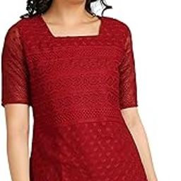 Chic Women's Half Sleeve Square Neck Lace Top - Elegant and Stylish Fashion Blouse for All Occasions-49