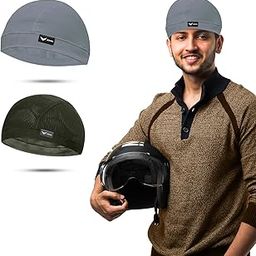 XTRIM Unisex Helmet Skull Cap for Bikers & Cyclists, Cotton Head Cap, Hair Inner Helmet Cover Cap for Men, Sweat Cooling for Women, Skull Cap for Summer-image-41