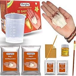 Ubrighty 3D Casting Kit for Baby, Hand Print and Foot Print, Printing kit, Molding Clay, Moulding Powder for Hand and Foot Casting, (Baby Casting KIT Standard)-image-34