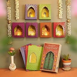 Island Rangoli Paper Deep Dwar (Pack Of 6) | Home Decor | Diwali Decoration| Festive Decor | Wall Decor | Traditional Jharokha Box | Diy Craft |-18