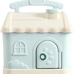 Chiransi Money Saving Bank with Coin Slot//Creative Cartoon Design Money Bank//Plastic Piggy Bank for Boys & Girls (Pack of 1) (House Piggy Bank-Blue)-image-95