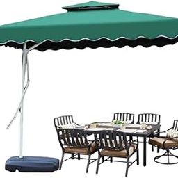 Side Pole Square (250x250cm) Outdoor Garden Umbrella with Movable 60KG Water Base Stand for Patio, Terrace, Cafe and Balcony | Waterproof Big Size Outdoor Umbrella-image-8