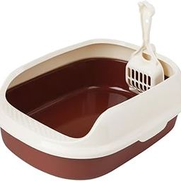Mipcase Cat Litter Box Coffee Color Small Size Semi-Enclosed Design Self-Cleaning Function-31