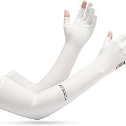 PALAY® Sun Protection Gloves for Women Men Non-Slip Touch Screen Arm Sleeves Breathable Silk Cooling UV Protection Hand Sleeves Full Arm Hand Gloves for Bike Riding, Driving, Cycling-image-74