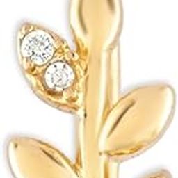 Gold Tone Cubic Zirconia Leaves Twig Contemporary Brass Clip On Nose Pin For Women-ZPFK19336-image-45