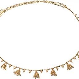 Traditional Gold-Plated Waist Chain with Pearl Drops & Temple Design, Ethnic Kamarband for Women-41