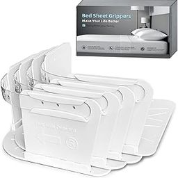 NiceTCU Lock Sheet Holders Keep Sheets Tight Heavy Duty Bed Sheet Holder Corner Fitted Sheet Straps Fit All Mattress Size Easy Installation (4pcs White)-picture-13