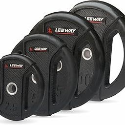 LEEWAY Rubber Coated Metal Integrated (40kg Combo) Olympic Rubber Weight Plates 31mm| Dual-Grip Rubber Weight| Olympic Barbell Spare Gym Weight Plates for Strength Training| Olympic Weight (40kg Set (2.5X4+5X2+10X2)-image-2