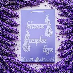 Specialized Lavender Gift Bag, Khaas aapke liye, White Peacock Design, 34 x 23 x 7 cm, Pack of 10-image-5