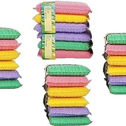 Ziesha Multi Colour Foam Pad Sponge Scourer Kitchen Scrubber for Dish/Utensils/Tiles Cleaning (14mm) (24)-image-64