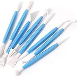 kreni Plastic Carving Double Heads Pottery Clay Ceramic Polymer Paper Mache Sculpture Modelling Tools (8 Pieces)-picture-15