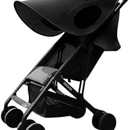 Baby Pram Sun Shade Cover, Universal Stroller Sunshade Cover Anti-UV, Portable Baby Stroller Awning Pushchair Sun Canopy Windproof Waterproof with Arched Hard Support (Black)-image-55