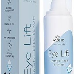 AVEIL Eye Lift Under Eyes Serum | With Hyaluronic Acid, Caffeine & Matrixyl | Smoothens Fine Lines & Wrinkles | Fades Dark Circles | For All Skin Types | Reduces Puffiness | Pack of 1-15ml-55