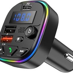 ETH Bluetooth 5.3 Car FM Transmitter | 20W 3A Dual USB Fast Charger, Hands-Free Calling, Hi-Fi Bass Boost, LED Display, TF Card & MP3 Player | C18 Wireless Bluetooth Car Audio Adapter for All Vehicles-8